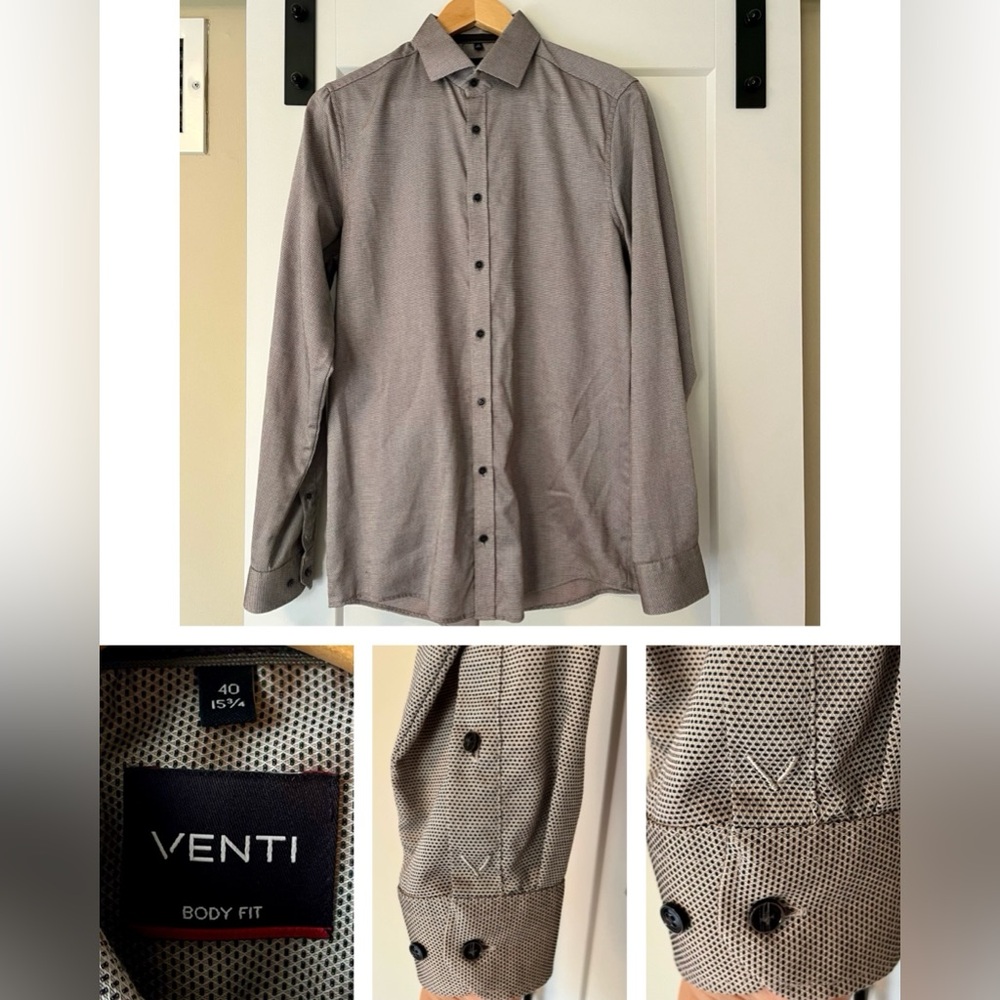 Venti Men's Cotton Dress Shirt Easy Care Body Fit